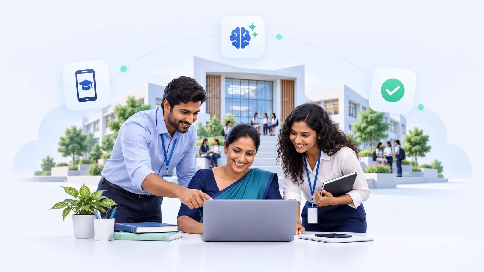 Konekt implementation team supporting a Sri Lankan education institution with mobile learning and AI capabilities.