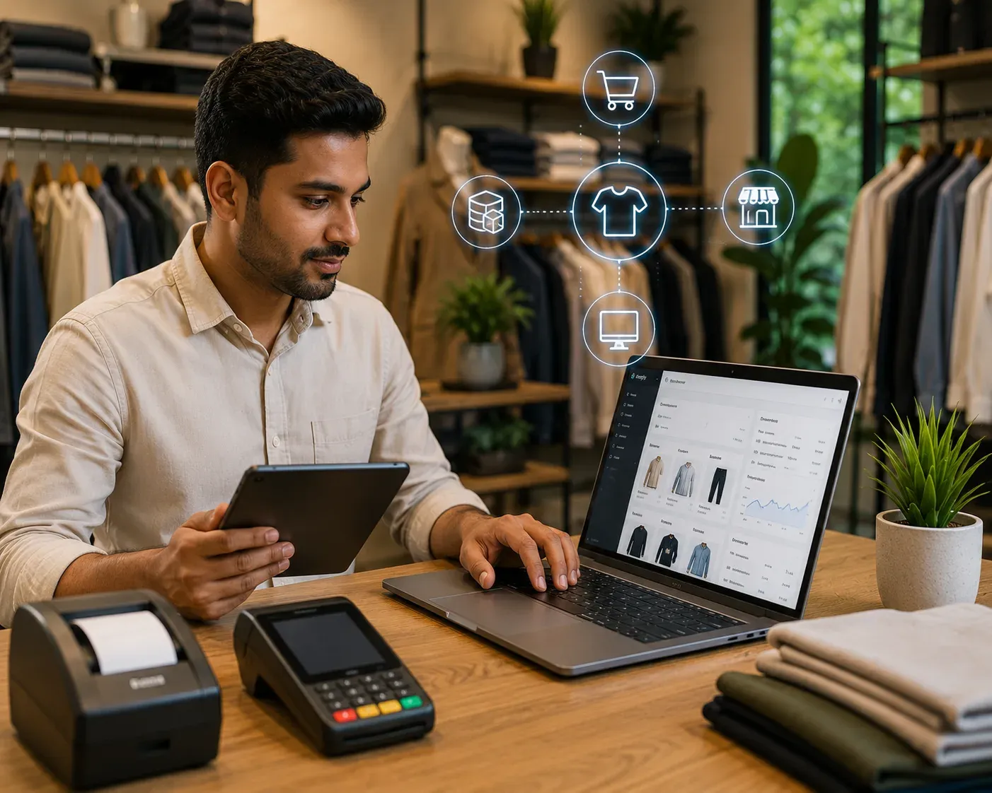 Sri Lankan retailer managing Shopify POS and online store with synchronized inventory and orders