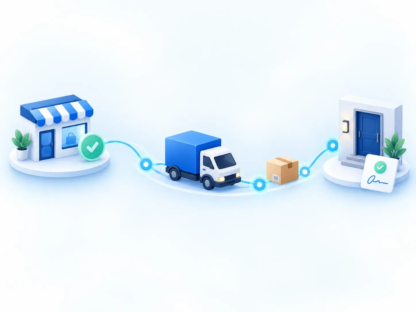 Retail delivery workflow showing dispatch, route progress and proof of delivery