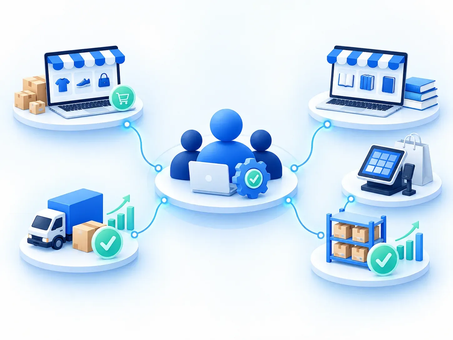 Integrated retail implementations connecting ecommerce, POS, inventory and delivery