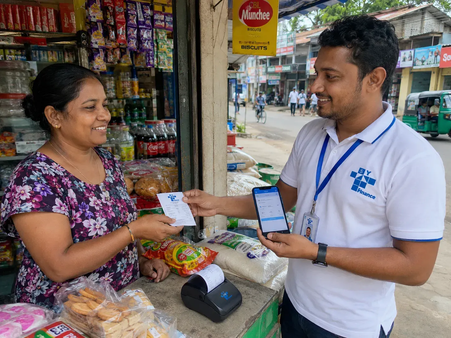 Senarath Yapa Investment field officer using Kredible for mobile collections and receipt printing
